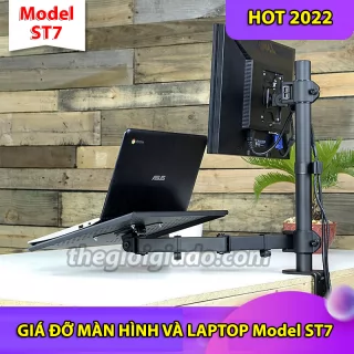 Giá đỡ màn hình LCD kiêm giá đỡ Laptop trên bàn Model ST7