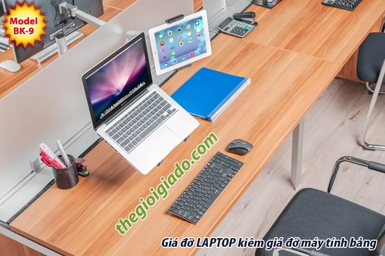 Giá đỡ LAPTOP tay ngắn KIÊM giá đỡ MÁY TÍNH BẢNG tay dài BK-9