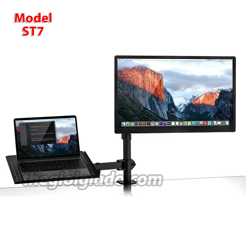 Giá đỡ màn hình LCD kiêm giá đỡ Laptop trên bàn Model ST7
