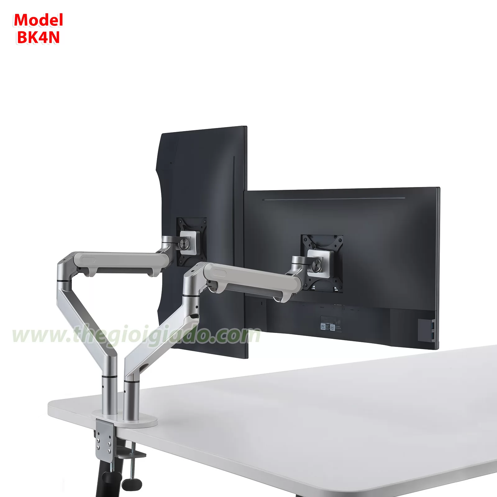 Giá đỡ 2 màn hình LCD tay nâng piston Model BK4N